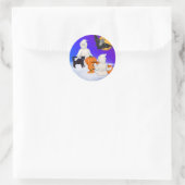 Halloween Geister und Freunde Runder Aufkleber (Tasche)
