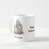 Halloween Geister und Jack-o-Lantern personalisier Kaffeetasse (Vorderseite Links)