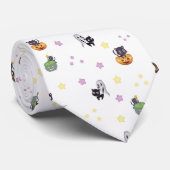 Halloween-Geister und Katzen mit Sternen Krawatte (Gerollt)