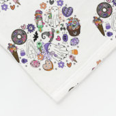 Halloween-Geister und Kürbisketten-Herzform Fleecedecke (Ecke)