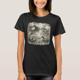 Halloween-Geister und Libellen über dem Crystal La T-Shirt