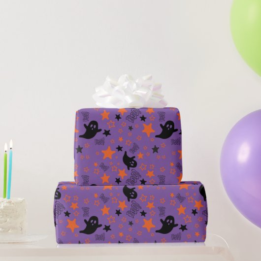 Halloween-Geister und Stars Nahtloses Wrapping Pap Geschenkpapier (Partygeschenke)