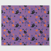 Halloween-Geister und Stars Nahtloses Wrapping Pap Geschenkpapier (Flach)