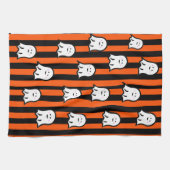 Halloween-Geister und Streifen Geschirrtuch (Horizontal)