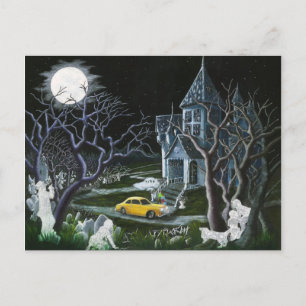 Halloween,Geister,verlassen,Haus,Villa Postkarte