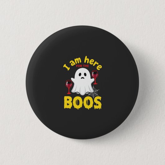 Halloween-Geister-Wein-Boos-Design Button (Vorderseite)