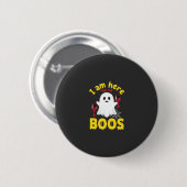 Halloween-Geister-Wein-Boos-Design Button (Vorne & Hinten)