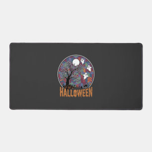 Halloween Geisterbaum Geister und schwarze Katze Schreibtischunterlage