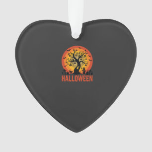Halloween Geisterbaum Hexe und schwarze Katzen Ornament
