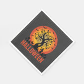 Halloween Geisterbaum Hexe und schwarze Katzen Serviette (Ecke)