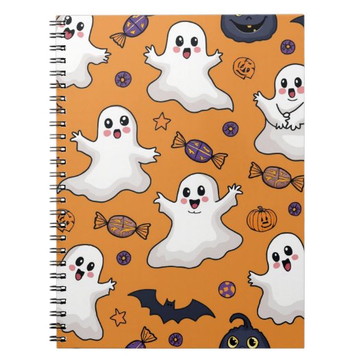 Halloween-Geisterbild-Notebook Notizblock (Vorderseite)