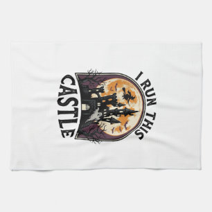 Halloween Geisterburg Hexe Mond Vintage-Shirt_ Geschirrtuch