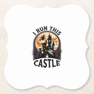 Halloween Geisterburg Hexe Mond Vintage-Shirt_ Untersetzer