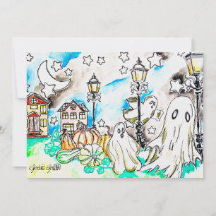 Halloween-Geisterdruck Feiertagskarte