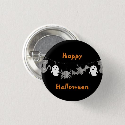 Halloween-Geistergarland Button (Vorne & Hinten)