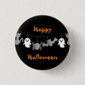 Halloween-Geistergarland Button (Vorderseite)