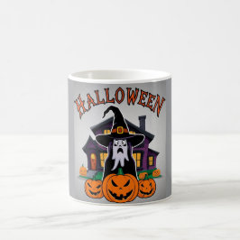 Halloween-Geisterhaus, Kürbisse, Hexen, Fledermäus Kaffeetasse