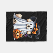 Halloween-Geisterhund Fleecedecke (Vorderseite (Horizontal))