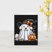Halloween-Geisterhund Karte (Gelbe Blume)