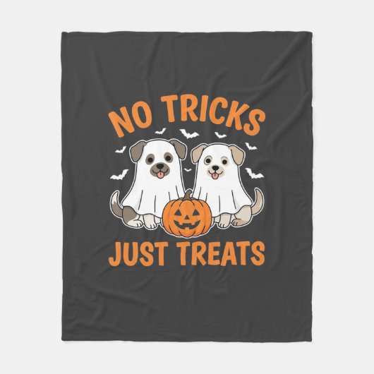 Halloween-Geisterhunde Keine Tricks, nur Leckerlis Fleecedecke (Vorderseite)