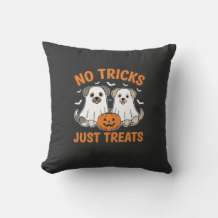 Halloween-Geisterhunde Keine Tricks, nur Leckerlis Kissen