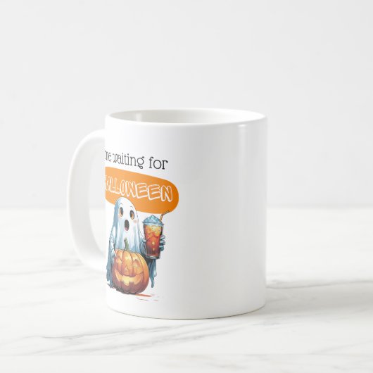 Halloween-Geisterkaffee gewartet Kaffeetasse (Vorderseite Links)
