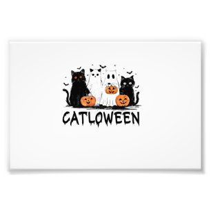 Halloween-Geisterkatze Catloween Lustige schwarze  Fotodruck