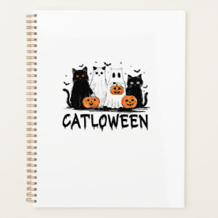 Halloween-Geisterkatze Catloween Lustige schwarze Planer