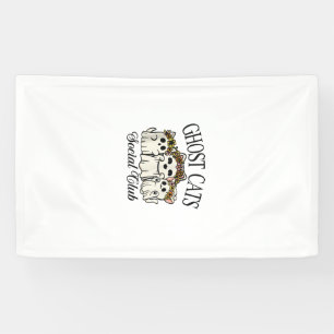 Halloween-Geisterkatze Social Club Retro Gruselige Banner