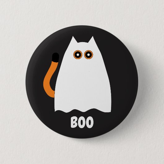 Halloween-Geisterkatzen-Button Button (Vorderseite)