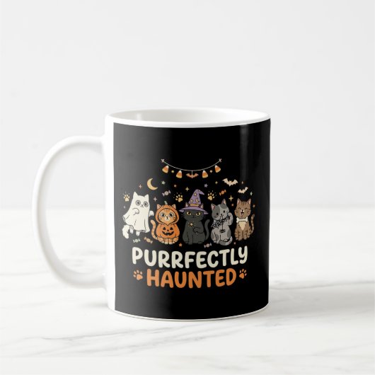 Halloween Geisterkatzen-Crew Kaffeetasse (Links)
