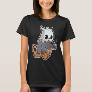Halloween-Geisterkatzen-Kostüm Lustige Halloween-P T-Shirt