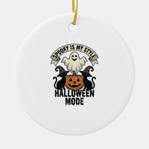 Halloween-Geisterkostüm Vintage Gruseliger Kürbis  Keramik Ornament