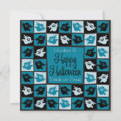 Halloween-Geistermosaik Einladung (Vorderseite)