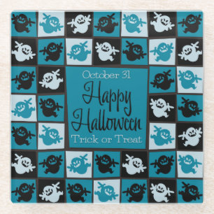Halloween-Geistermosaik Glasuntersetzer