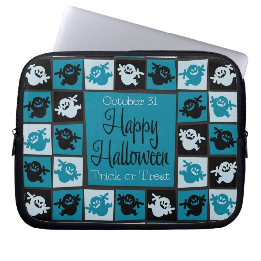 Halloween-Geistermosaik Laptopschutzhülle (Vorderseite)