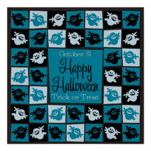 Halloween-Geistermosaik Poster