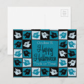 Halloween-Geistermosaik Postkarte (Vorne/Hinten)