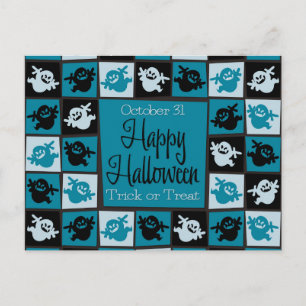 Halloween-Geistermosaik Postkarte