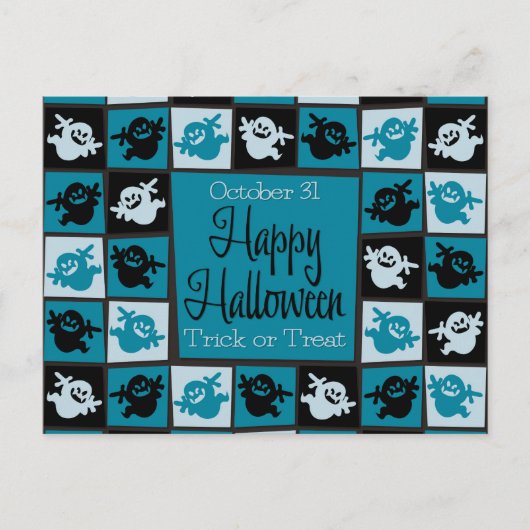 Halloween-Geistermosaik Postkarte (Vorderseite)