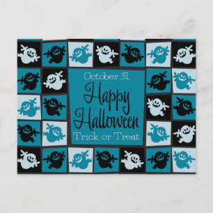 Halloween-Geistermosaik Postkarte