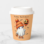 Halloween-Geisterpapiertasse Pappbecher (Vorderseite)