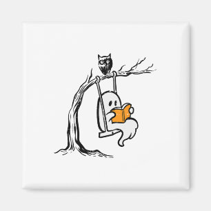 Halloween-Geisterschwingen Lesen Vintage-Kostüm Fr Magnet