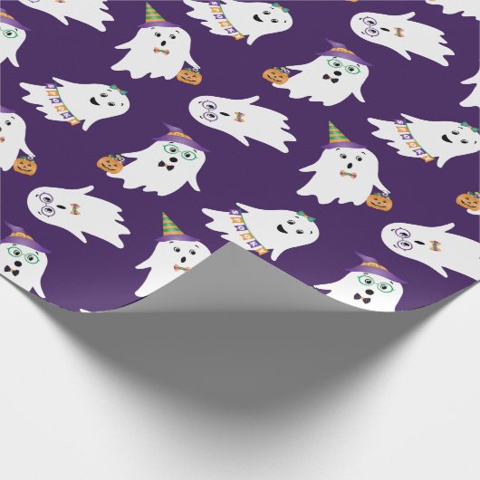 Halloween-Geistertrick oder -Behandlung Geschenkpapier (Ecke)