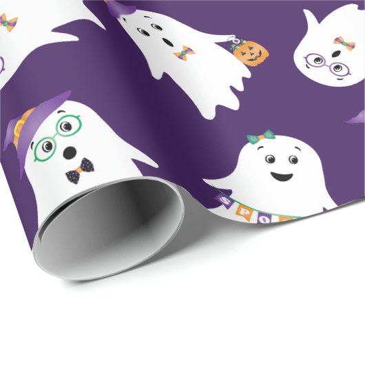Halloween-Geistertrick oder -Behandlung Geschenkpapier (Rolleneckpunkt)