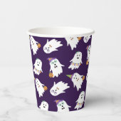 Halloween-Geistertrick oder -Behandlung Pappbecher (Rückseite)