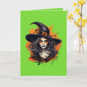 "Halloween" geklappte Grußkarte Karte (Gelbe Blume)