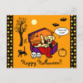 Halloween Gelbe Labrador Vampire Postkarte (Vorderseite)