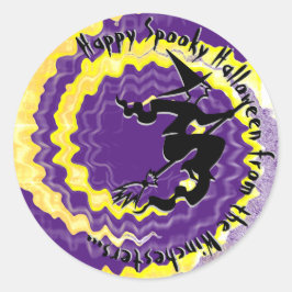 Halloween-gelber Hexenzaubertext Runder Aufkleber
