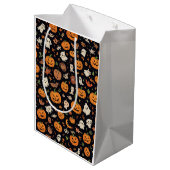 Halloween-gemustert Mittlere Geschenktüte (Rückseite Schrägansicht)